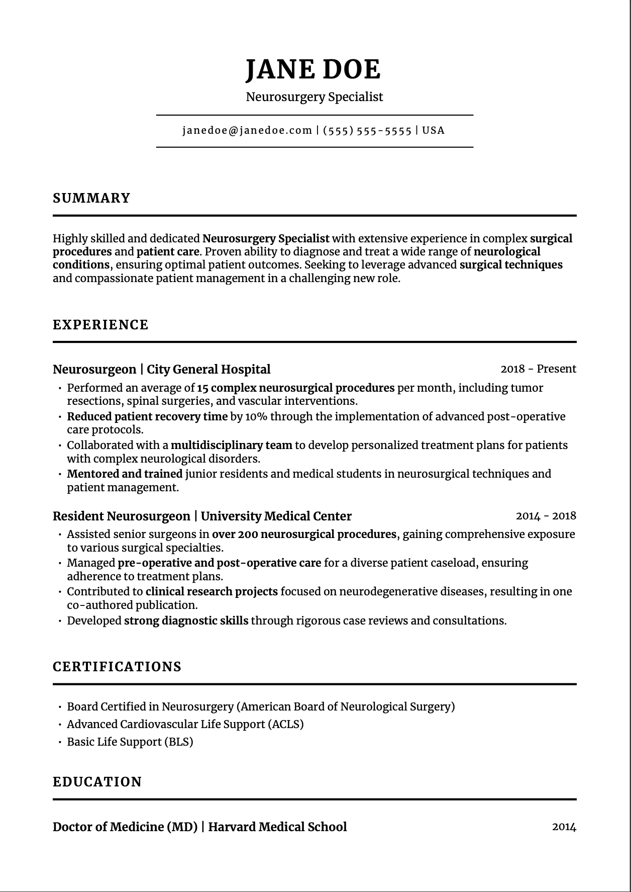 Executive ATS Template